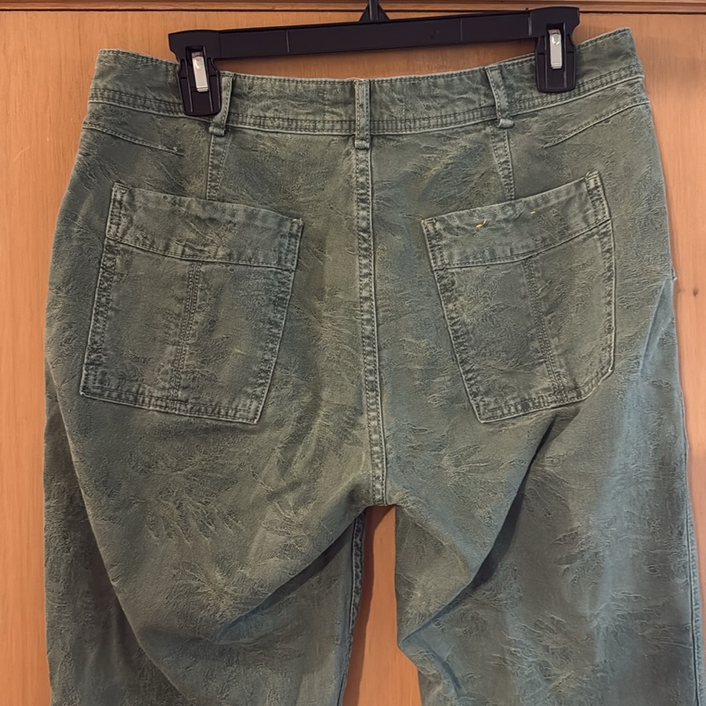 By Anthropologie Women’s Wanderer Jacquard Utility Straight Leg Pants Green 28 - Picture 7 of 10